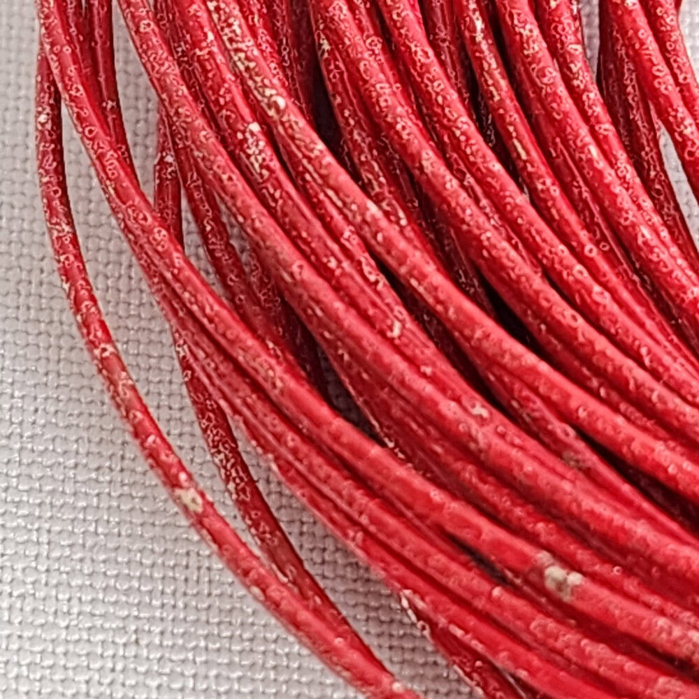 Red Metal Multi Bangle Stacking Bracelets - Picture 3 of 4